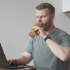 Ethan Chlebowski preparing and enjoying Cometeer coffee